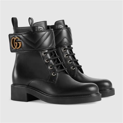 gucci leather heeled ankle boots with double g|gucci monogram thigh high boots.